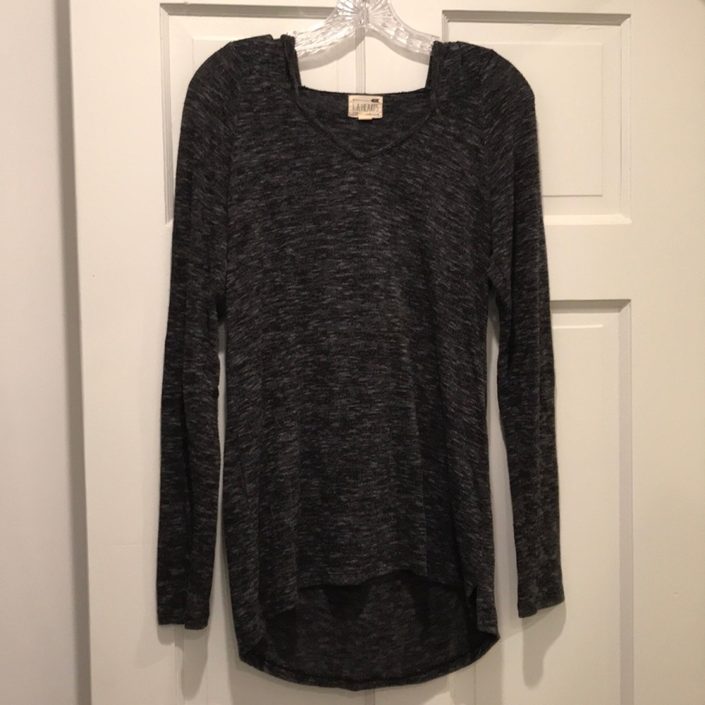 Dark Grey Hooded Pullover Sweater (LA Hearts)